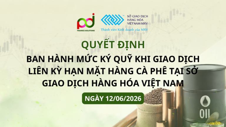 Ban hành mức ký quỹ khi giao dịch liên kỳ hạn mặt hàng Cà phê tại Sở Giao dịch Hàng hóa Việt Nam