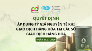 Thông Báo áp dụng tỷ giá nguyên tệ khi giao dịch hàng hóa tại các Sở Giao dịch hàng hóa