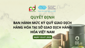 Ban hành mức ký quỹ giao dịch hàng hóa tại Sở Giao dịch Hàng hóa Việt Nam ngày 03.07.2026